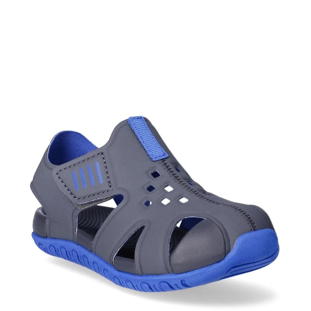 Wonder Nation Boy's‎ Blue Black Bump Toe Outdoor Casual Sandal Size 6